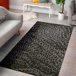 Silver Chainmail Print Area Rug