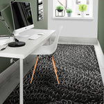 Silver Chainmail Print Area Rug