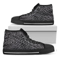 Silver Chainmail Print Black High Top Sneakers