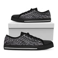Silver Chainmail Print Black Low Top Sneakers