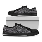 Silver Chainmail Print Black Low Top Shoes