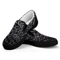Silver Chainmail Print Black Slip On Sneakers