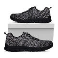 Silver Chainmail Print Black Running Shoes