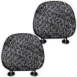 Silver Chainmail Print Car Headrest Covers