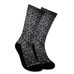 Silver Chainmail Print Crew Socks
