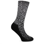 Silver Chainmail Print Crew Socks