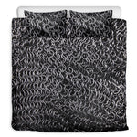 Silver Chainmail Print Duvet Cover Bedding Set