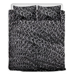 Silver Chainmail Print Duvet Cover Bedding Set
