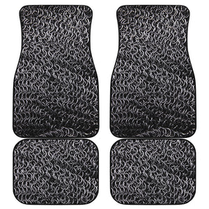 Silver Chainmail Print Front and Back Car Floor Mats