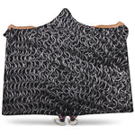 Silver Chainmail Print Hooded Blanket