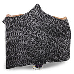 Silver Chainmail Print Hooded Blanket