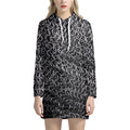 Silver Chainmail Print Pullover Hoodie Dress