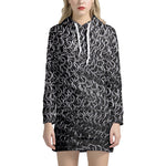 Silver Chainmail Print Hoodie Dress