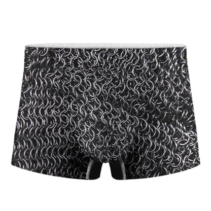 Silver Chainmail Print Men's Boxer Briefs