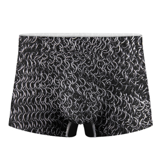 Silver Chainmail Print Men's Boxer Briefs