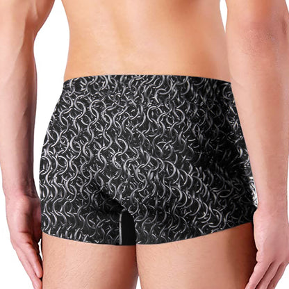 Silver Chainmail Print Men's Boxer Briefs