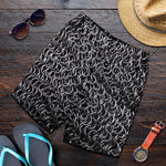 Silver Chainmail Print Men's Shorts