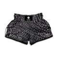 Silver Chainmail Print Muay Thai Boxing Shorts