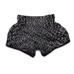 Silver Chainmail Print Muay Thai Boxing Shorts