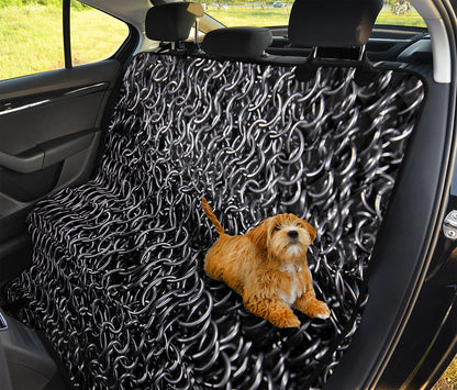 Silver Chainmail Print Pet Car Back Seat Cover
