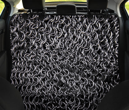Silver Chainmail Print Pet Car Back Seat Cover