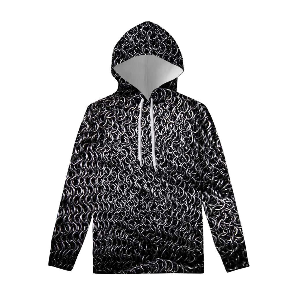 Silver Chainmail Print Pullover Hoodie