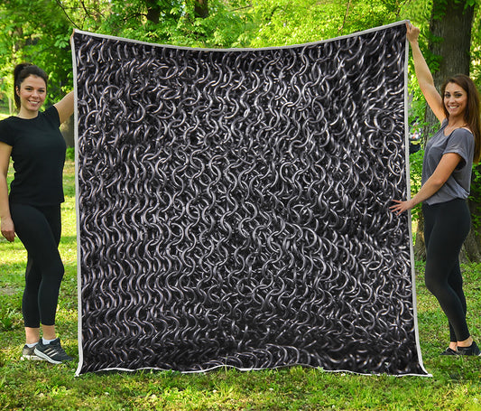 Silver Chainmail Print Quilt
