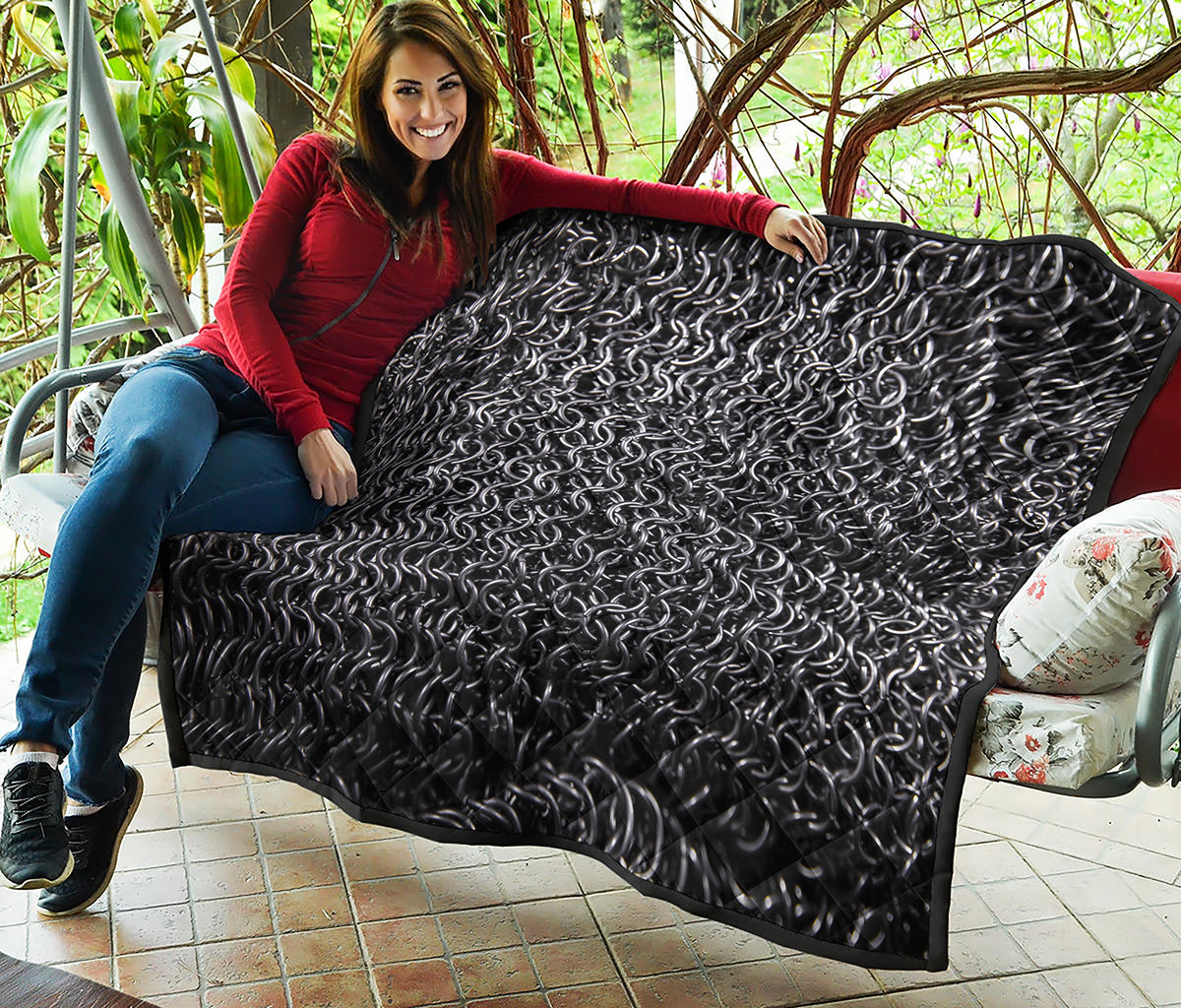 Silver Chainmail Print Quilt