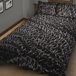 Silver Chainmail Print Quilt Bed Set