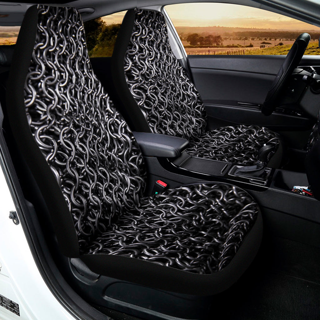 Silver Chainmail Print Universal Fit Car Seat Covers