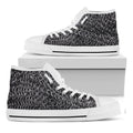 Silver Chainmail Print White High Top Sneakers