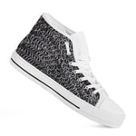 Silver Chainmail Print White High Top Shoes