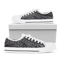 Silver Chainmail Print White Low Top Sneakers