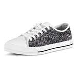 Silver Chainmail Print White Low Top Shoes