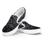 Silver Chainmail Print White Slip On Shoes