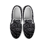 Silver Chainmail Print White Slip On Shoes