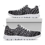 Silver Chainmail Print White Sneakers