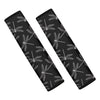 Silver Dragonfly Pattern Print Car Seat Belt Covers