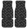 Silver Dragonfly Pattern Print Front and Back Car Floor Mats