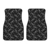 Silver Dragonfly Pattern Print Front Car Floor Mats