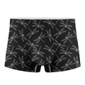 Silver Dragonfly Pattern Print Men's Boxer Briefs