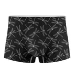 Silver Dragonfly Pattern Print Men's Boxer Briefs