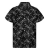 Silver Dragonfly Pattern Print Men's Short Sleeve Shirt