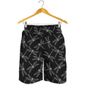 Silver Dragonfly Pattern Print Men's Shorts
