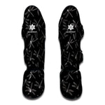 Silver Dragonfly Pattern Print Muay Thai Shin Guard