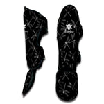Silver Dragonfly Pattern Print Muay Thai Shin Guard