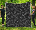 Silver Dragonfly Pattern Print Quilt