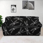 Silver Dragonfly Pattern Print Sofa Cover