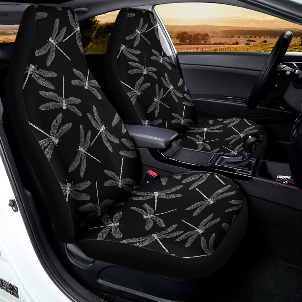 Silver Dragonfly Pattern Print Universal Fit Car Seat Covers