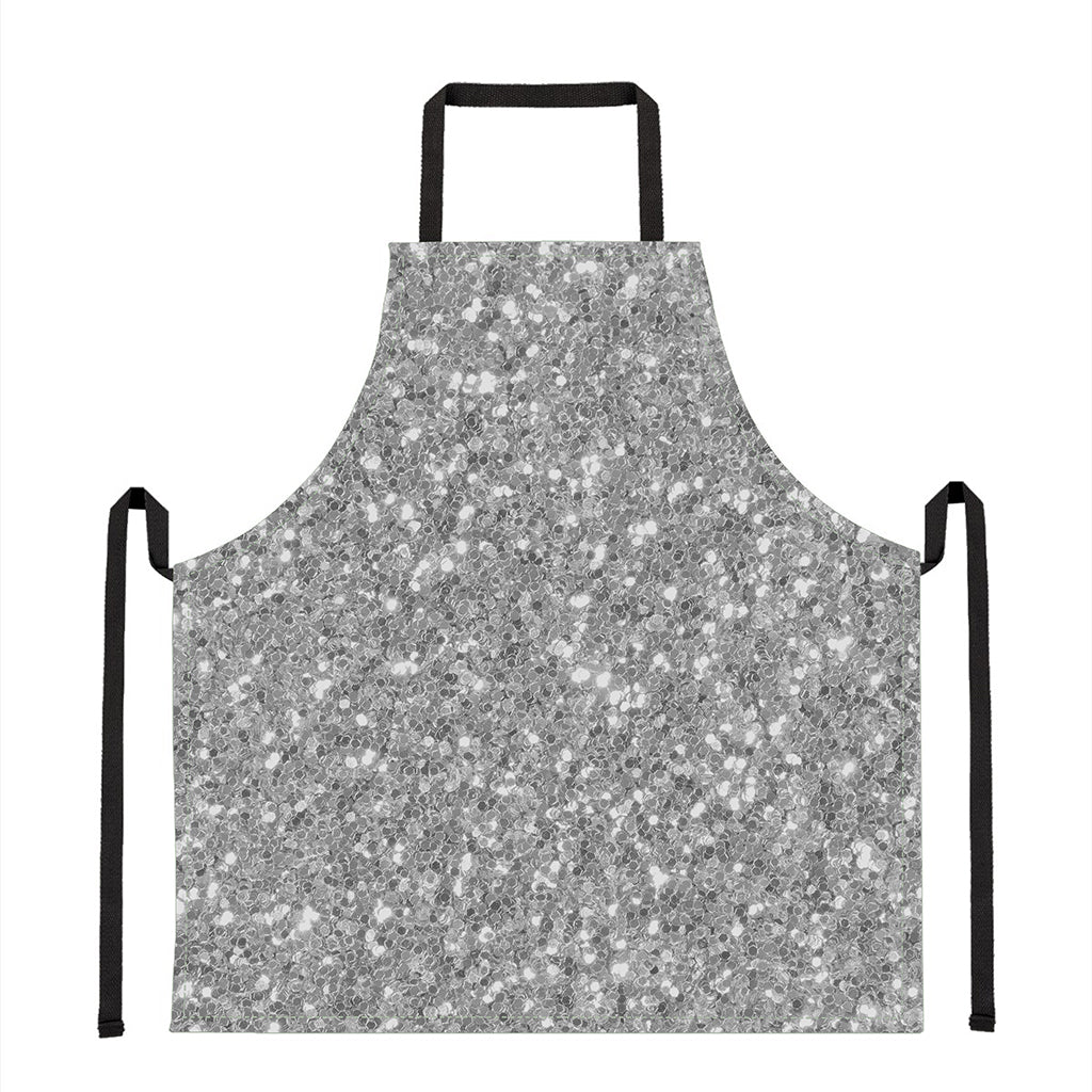 Silver Glitter Artwork Print (NOT Real Glitter) Apron